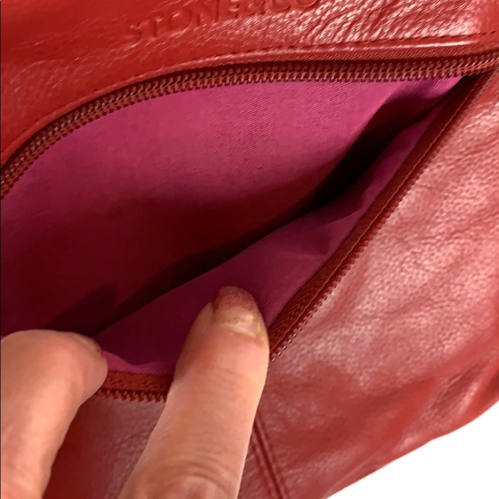 Stone & Co Red Leather Crossbody Bag - Picture 8 of 10